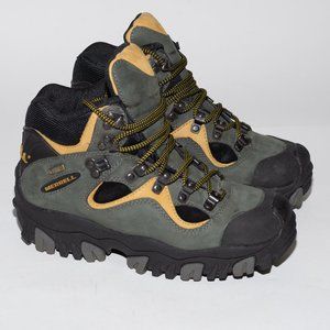 Merrell Women's Polar Blast Pitch Green Leather Waterproof Hiking Boots Size 7.5